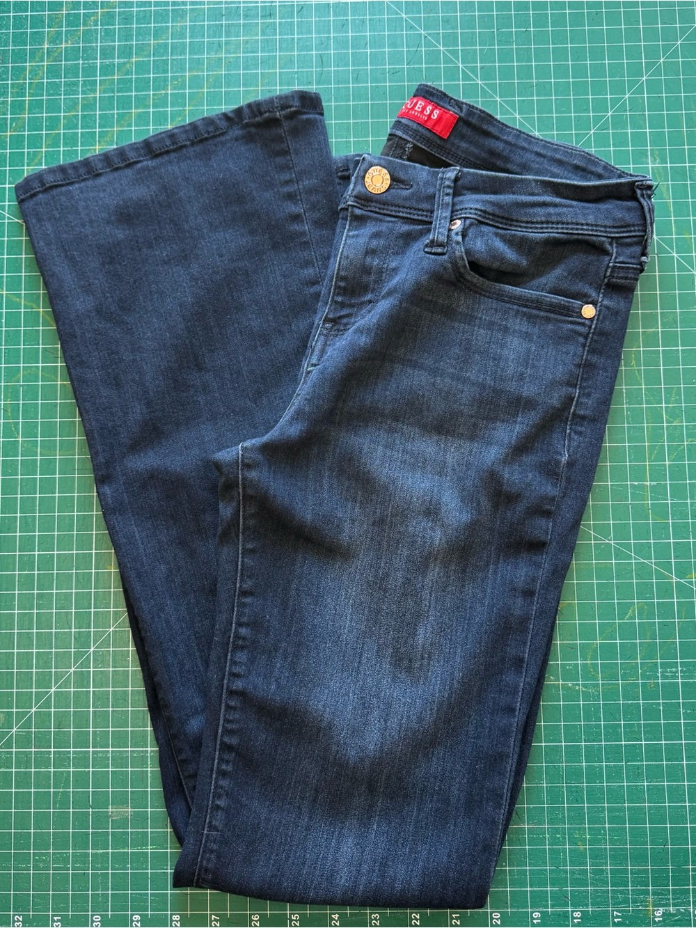 GUESS Women's Dark Indigo Boot-Cut Jeans